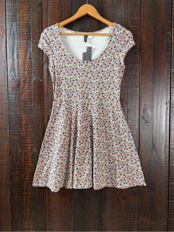 H&M Ditsy Floral Cotton Fit & Flare Dress - NWT 10 - Image 3