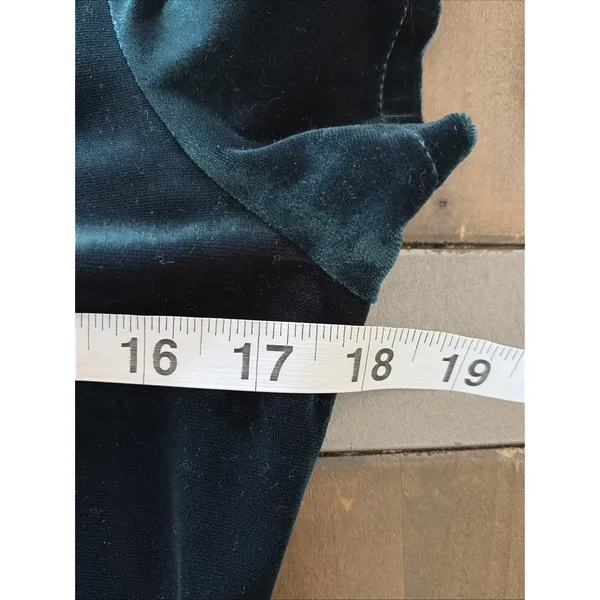 5.7.9 Vintage Velvet Mini Dress Womens Size S Green Y2K Grunge Short Sleeve 90s - Image 4