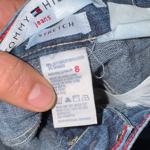 Vintage Tommy Hilfiger Bootcut Jeans Size 8 Dark Blue Y2K - Image 10