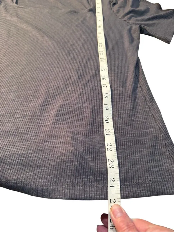 Anne Klein Ribbed Square Neck Knit Top Gray Sz L NWT - Image 7