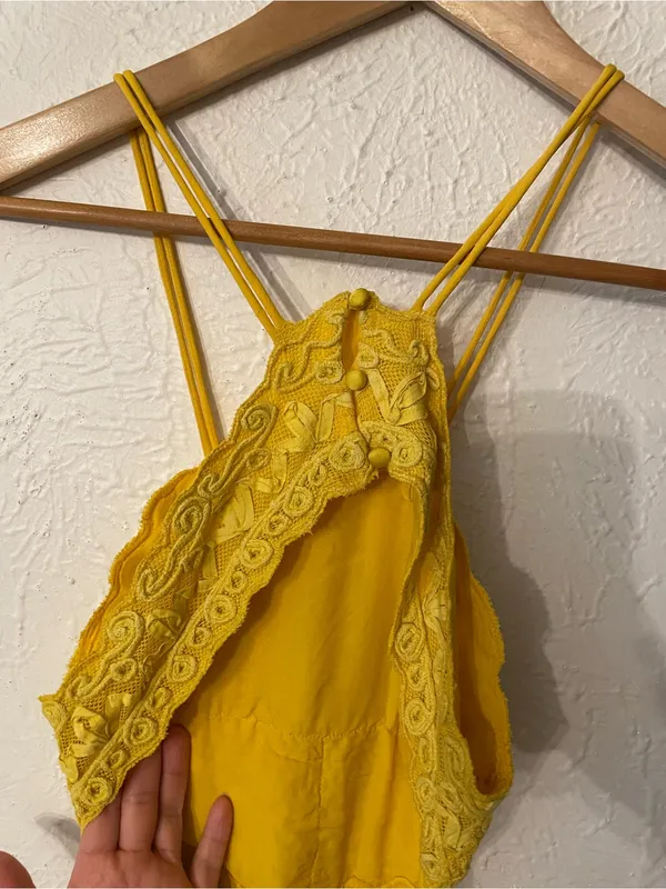 NWT ASOS Yellow Embroidered Bodice Satin Bias Midi Dress Size 2 - Image 7