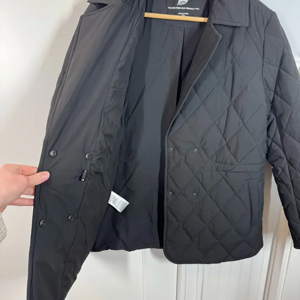 BCBGMAXAZRIA Women's‎ Quilted Water Resistant Blazer Black Size Medium normcore - Image 4