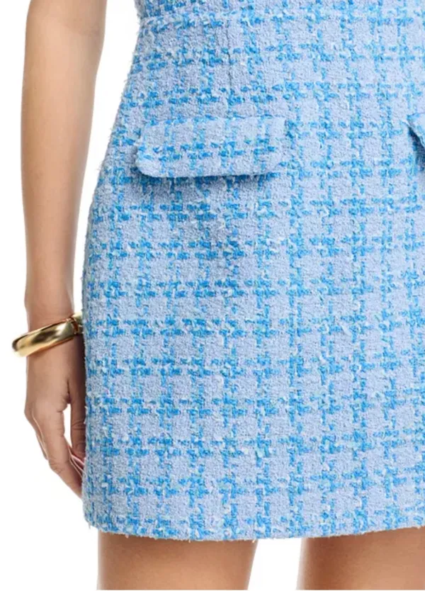 AQUA Dress Small Blue tweed - Image 2