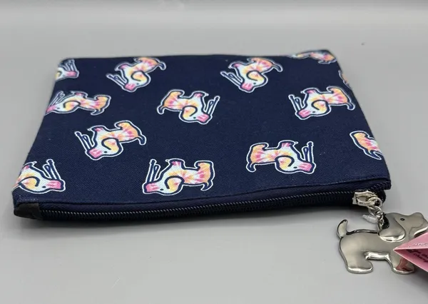 Puppie Love Zipper Pouch Navy with Tie Dye Dogs Makeup Travel Purse Insert Bag - Image 7