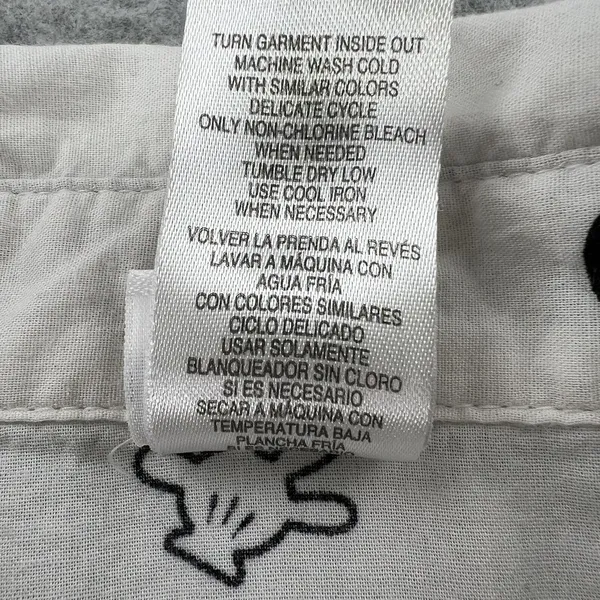 Disney Minnie Mouse Button Down‎ Long Sleeve Tunic Sleepwear White/ Black Medium - Image 11