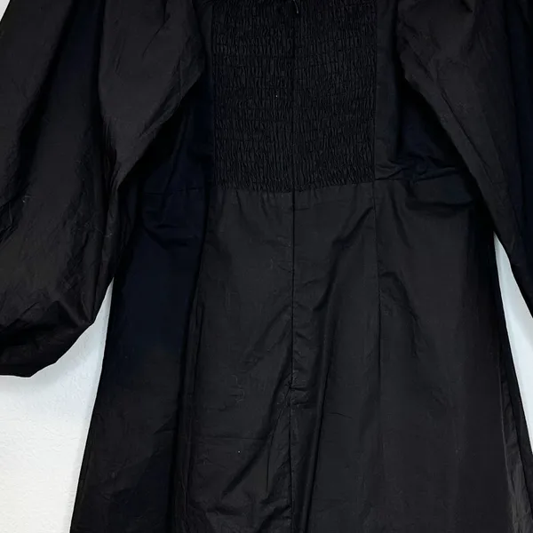Tuckernuck Pomander Place Square Neck Chloe Mini Dress Black Puff Sleeves Small - Image 13