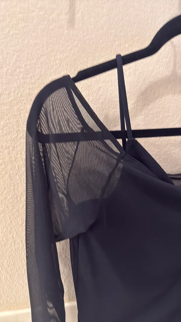 Abercrombie Black Tank with attached mesh top - Image 3