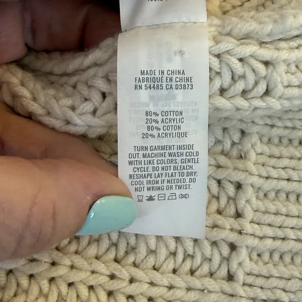 Aerie Cardigan Hoodie Cape Womens XS/S Cream‎ Chunky Button Up Knit Oversized - Image 9