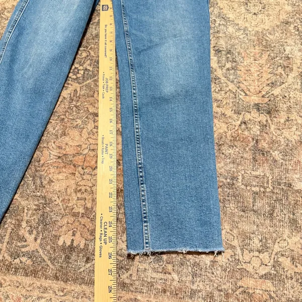 We The Free Free People Curvy High Rise Vintage Straight Jeans Cropped Blue 29 - Image 5