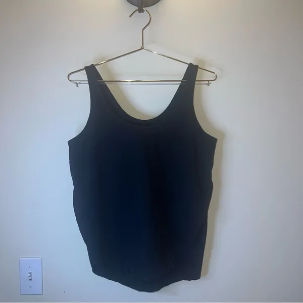 Madewell Black Curved Hem Tank Top with Side Slits‎ - Size Small - Image 2