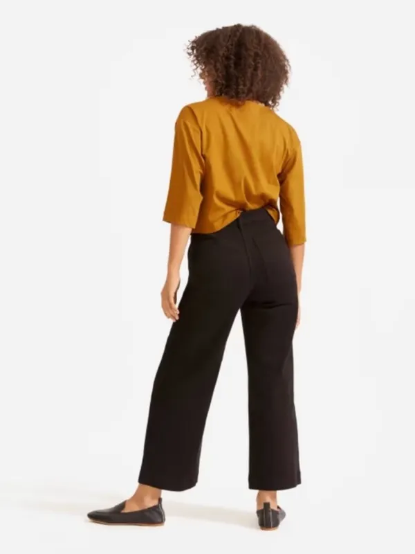 Everlane Wide Leg Cropped Black Jean Pants Size 2 - Image 3