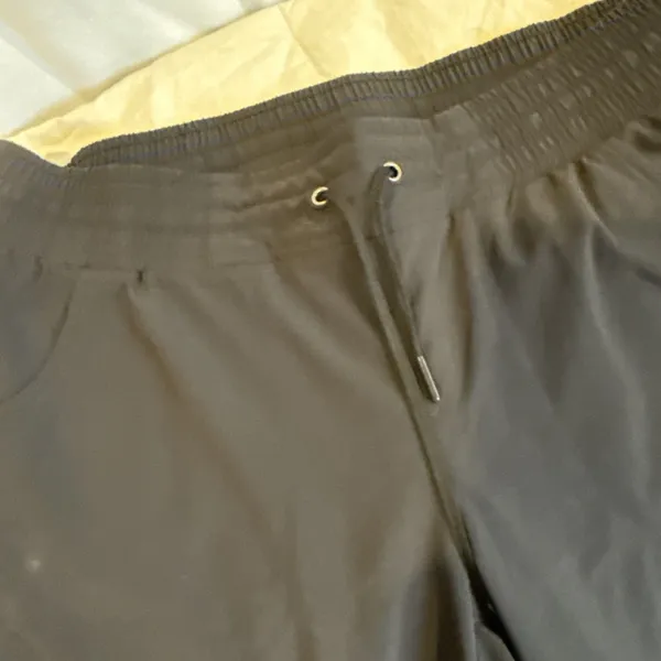 Athleta Black Drawstring Elastic Waist Pants With Pockets Size 8 - Image 4