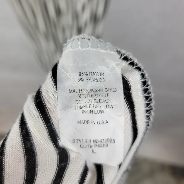 Hailey & Co Womens Maternity Dress L White Black Striped Ruffled Maxi Tiered - Image 7