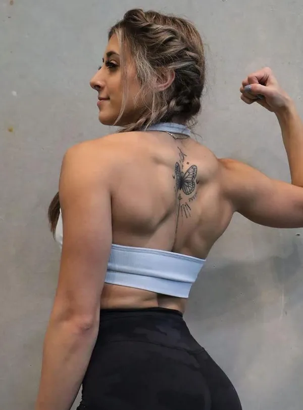 Blue Halter Workout Top - Image 3