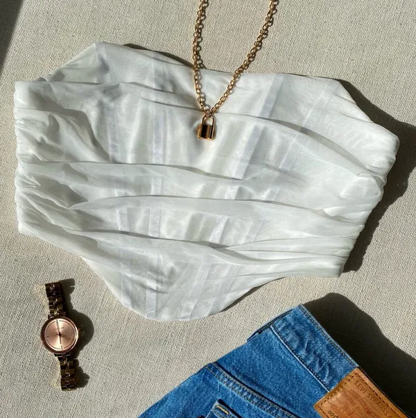 Alicia Boutique White Corset Top - Image 3