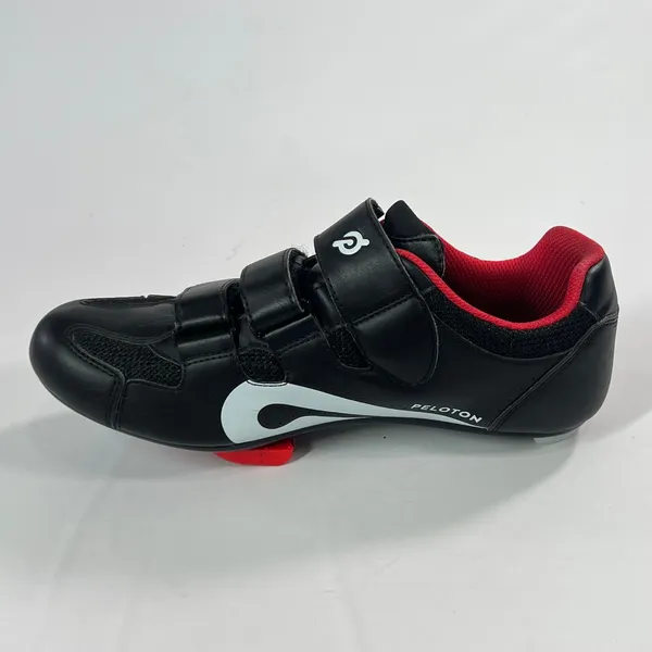 Peloton Cycling Shoes Unisex Size 40 Black Red Hook Loop Ratchet Buckle Cleats - Image 9