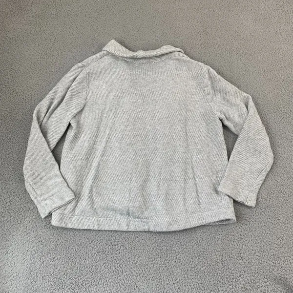 Loft Cardigan Sweater Women S Gray Ribbed Knit Open Front - Image 5