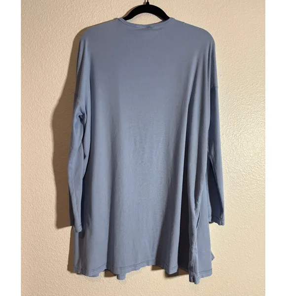 Free People Intimately Size S Cozy Does It Blue Ribbed Lounge Cardigan Robe - Image 2