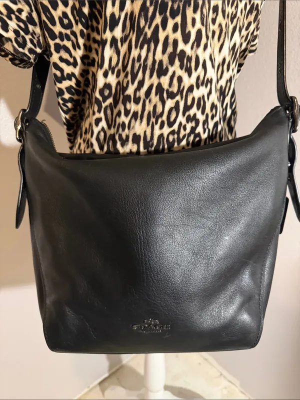 Coach Black Leather Shoulder Hobo Bag - Image 2