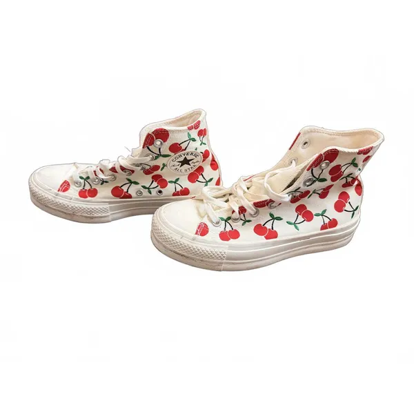 Converse Chuck Taylor All Star High Top Sneakers with Cherry Print - Image 4