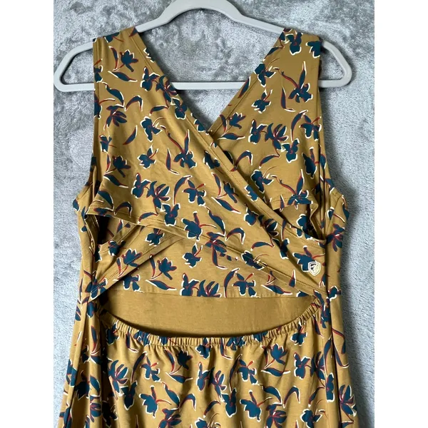 Kuhl Lyra Midi Dress Large Tuscan Sun Floral Print Sleeveless Outdoor Travel - Image 4