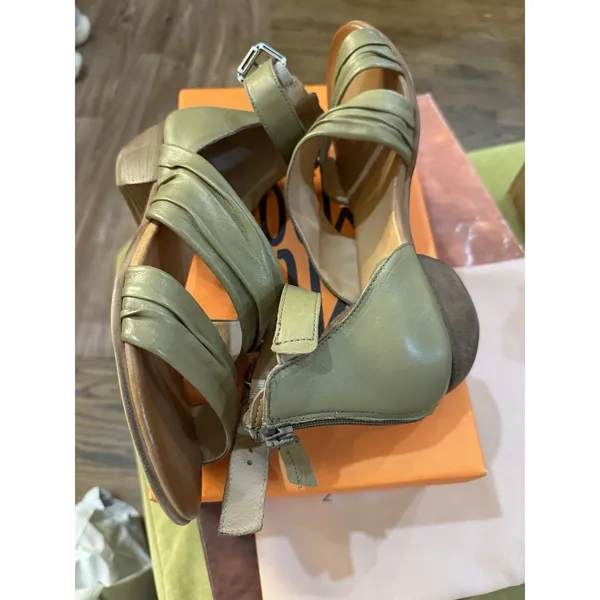 Miz Mooz - Leather Heeled Sandals - Cassie - Sage Green - Size 38 US 7 - Image 6