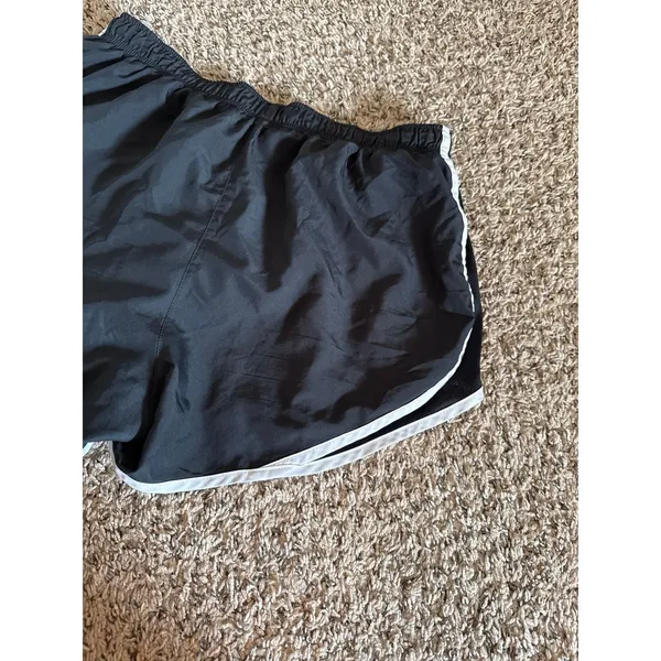 NIKE DRI-FIT Women's‎ Black White Running Gym Shorts w/Liner Size L - Image 8