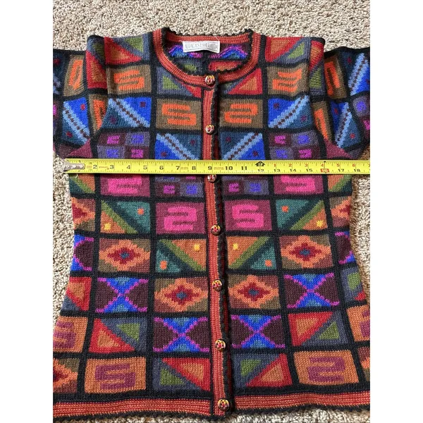 Vintage Women's Alpaca's Esmerelda Aztec Colorful Sweater Sz Small Medium 90's - Image 5
