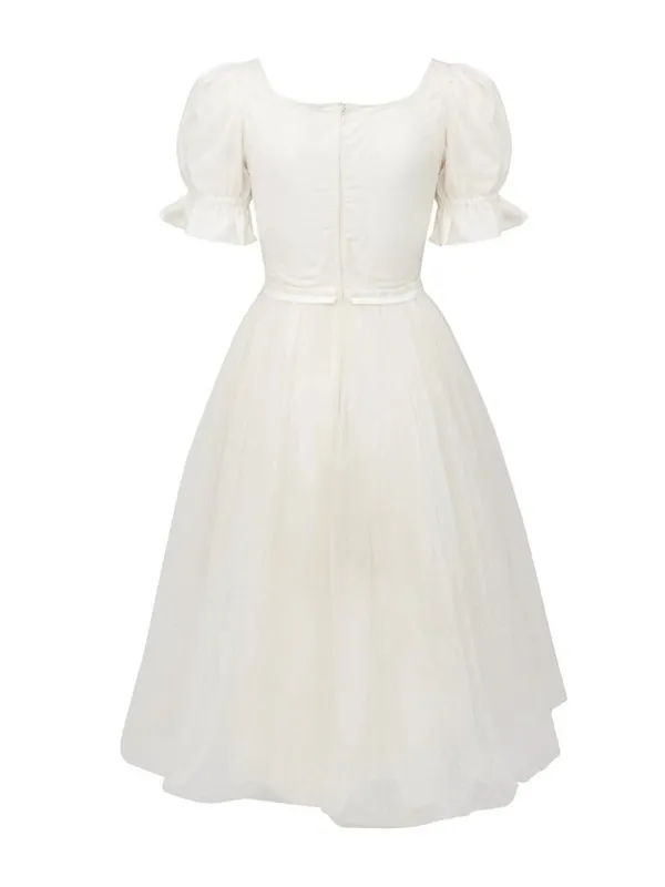 NWT Ivy City Co Ballerina in White Embroidered Tulle Midi Dress 4 Wedding - Image 4