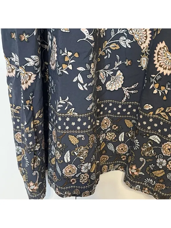 Bohme Maxi Dress Blue Paisley Cottagecore Spaghetti Strap Medium - Image 2