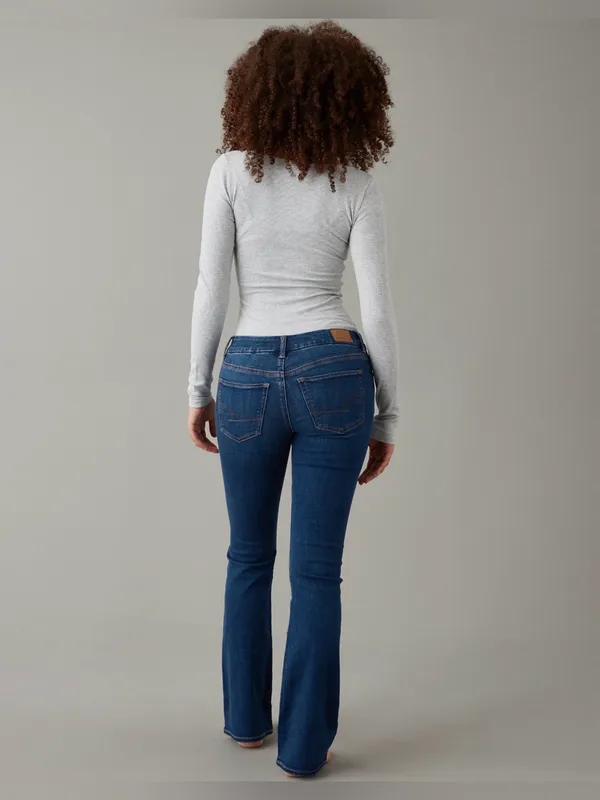American Eagle Curvy Low Rise Kick Bootcut Next Level Stretch Jean Size 8 Short - Image 3