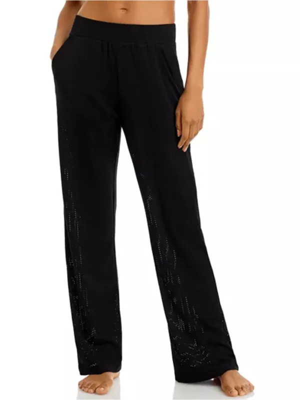 ALO Yoga All Star Wide Leg Mesh Sheer Athleisure Pants in Black RARE Sz. Small - Image 2