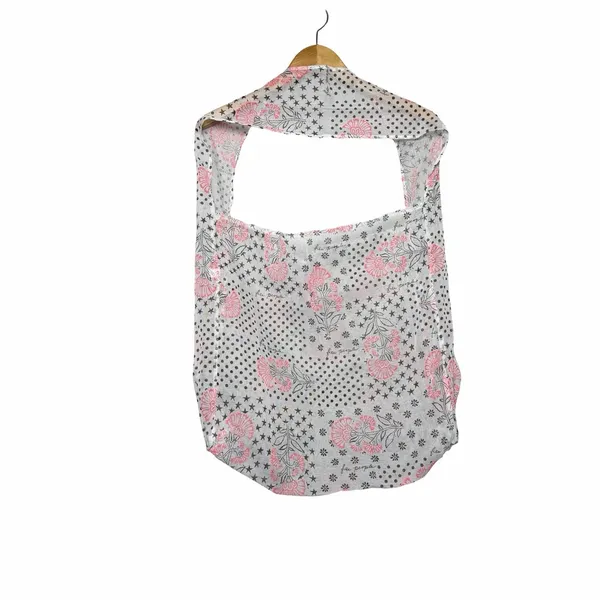 Free People Gauze Tote Bag Boho Floral Reusable Shopper Pink Stars Polka Dot - Image 4