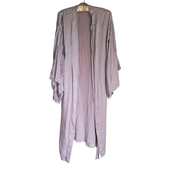 NWT Zara Silk Belted Robe Kimono Dressing Gown S/M Taupe Elegant Quiet Luxury - Image 2
