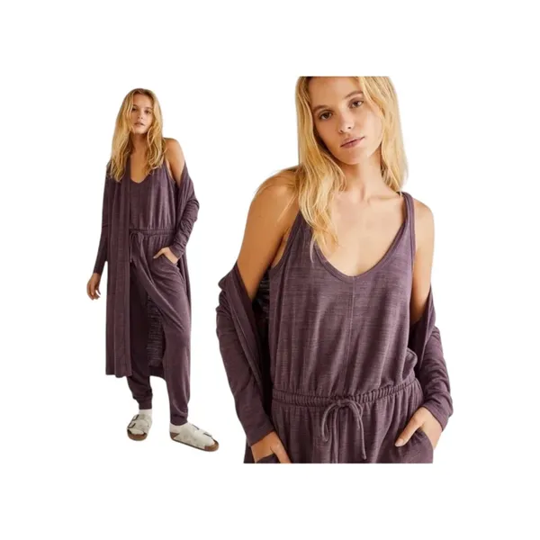 Free People FP Beach Bicoastal Romper Jumpsuit Purple Size Small - jumpsuit only - Image 5