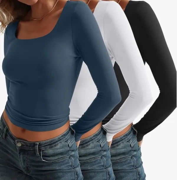 3 Pack Womens Long Sleeve Shirts - Image 3