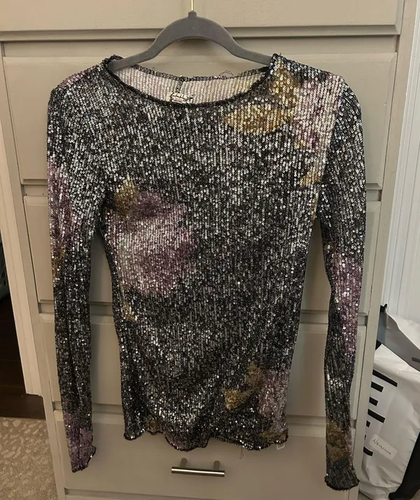 Free People Sequin Long Sleeve Top - Image 2