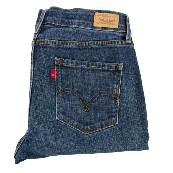 Levi's Straight 525 Jeans Women 29x31 Blue Perfect Waist Mid Rise Minimalist - Image 2