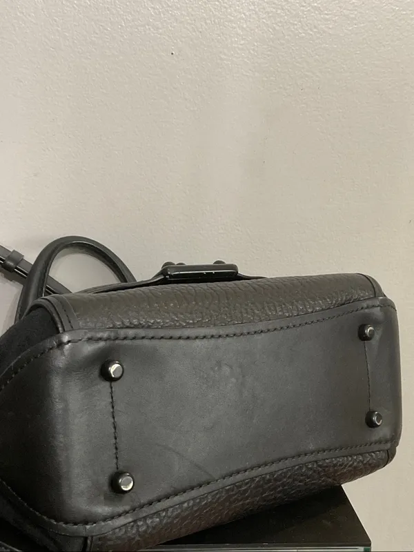 Coach Drifter 38388 Black Mixed-Leather Top Handle Satchel with Strap - Image 7