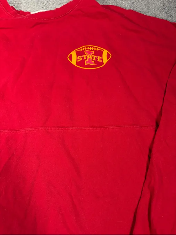 Iowa state Cyclone Football Red Long Sleeve Tee press box large - Image 10