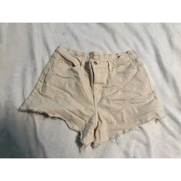 Universal Thread Womens Off-White High-Rise‎ Denim Shorts Size 12 - Image 3