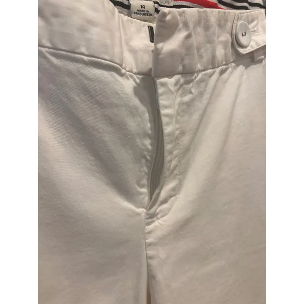 Banana Republic Martin Fit White Wide Leg Chino Pants Womens 14 Nautical Minimal - Image 4
