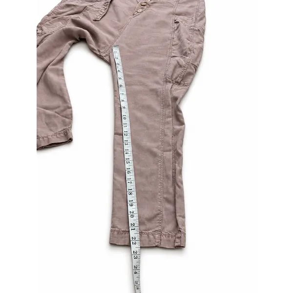 Free People High Rise Cargo Utility Pants Mauve Brown Lyocell Linen Size 2 - Image 8