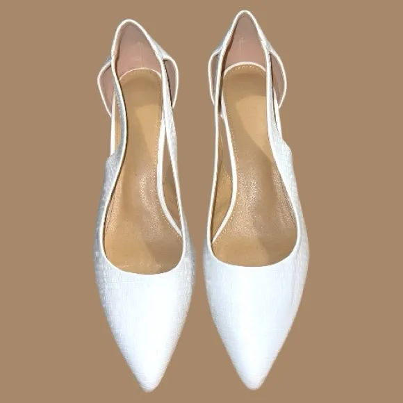 Elegant White textured design with peekaboo cut out . 3” heels - Image 6