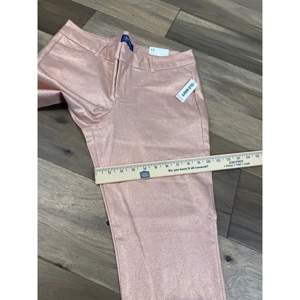 Old Navy Pixie Mid Rise Shimmer Ankle Pants Pink Size 12 New With Tag - Image 6