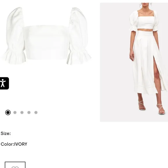 Revolve C/MEO Collective‎ new with tags medium still feel crop top ivory - Image 2