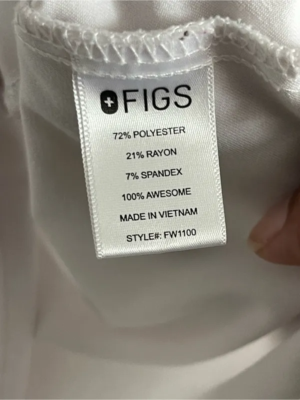 FIGS White V-Neck Scrub Top Sz XS - Image 7