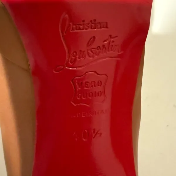 Christian Louboutin Insectika 100 Seta Caramel Tan High Heels 40.5 - Image 8