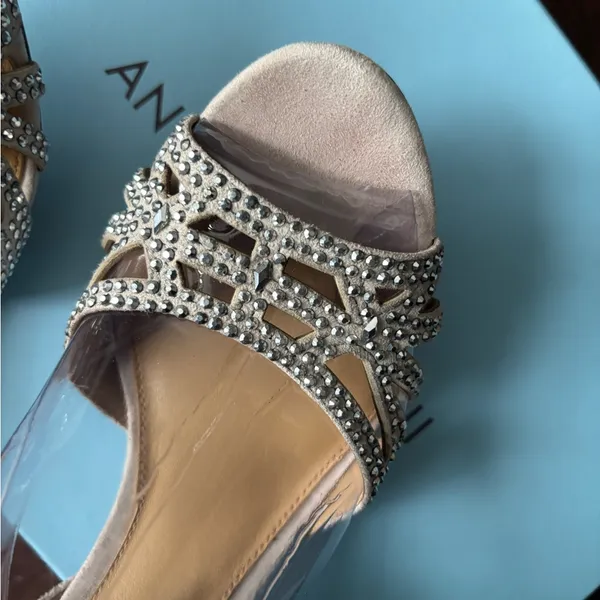 Antonio Melani Macall Chalk Jeweled Ankle-Strap Dress Heel #9 - Image 2