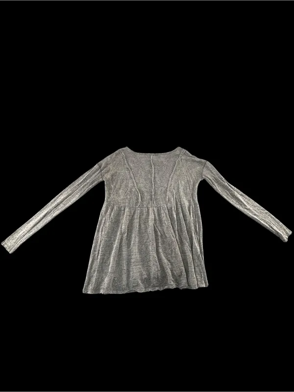 Free People Heather Gray Tunic with Lace Yoke - Image 10